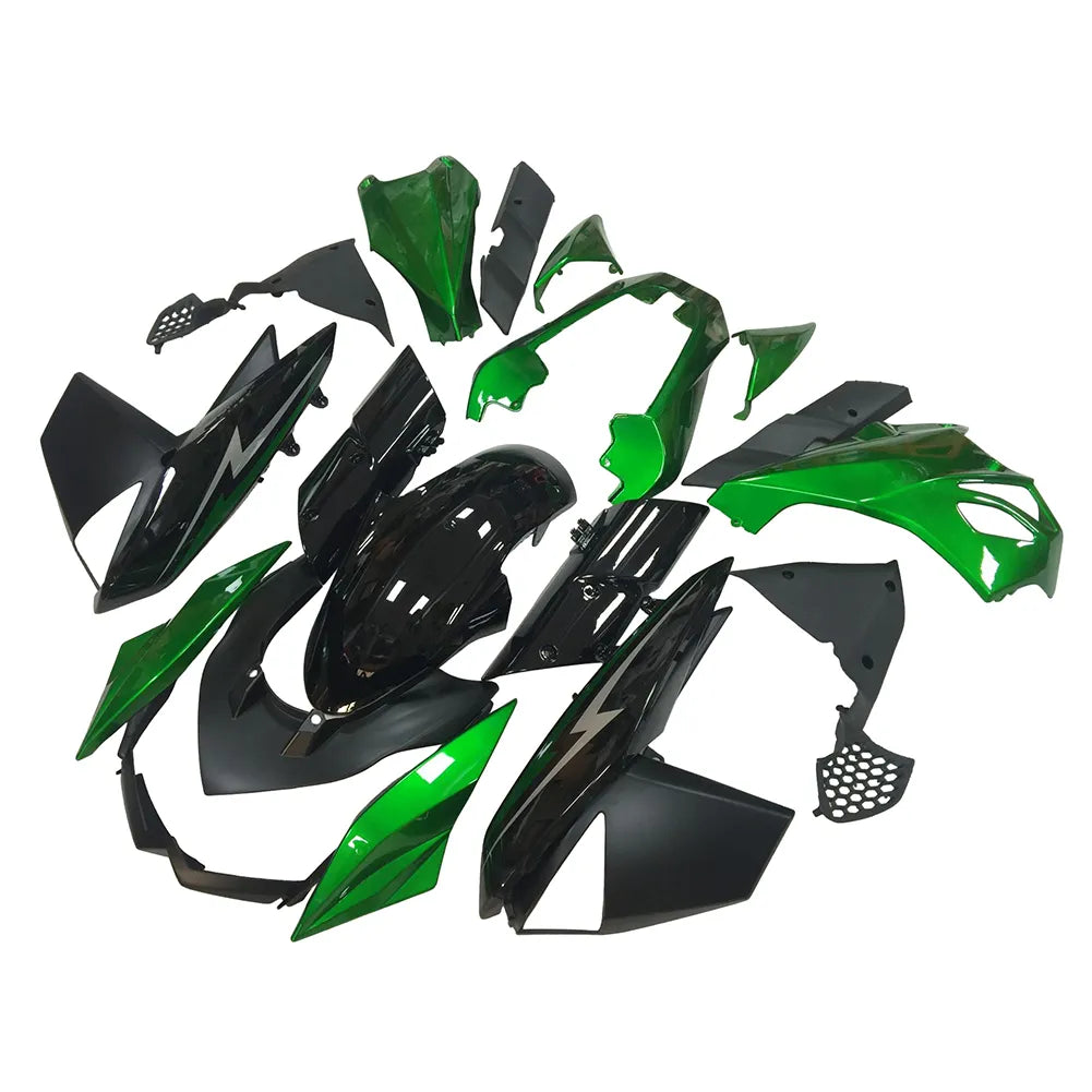 Kawasaki Z1000 2010-2013 Green and Black without Logos fairing kit left side view