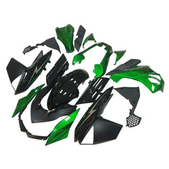 Kawasaki Z1000 2010-2013 Green and Black without Logos fairing kit left side view