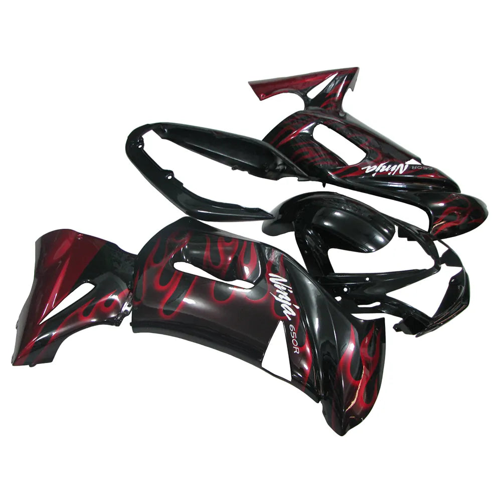 Kawasaki ER6F/Ninja650R Red Flame fairing kit detail detail view 3