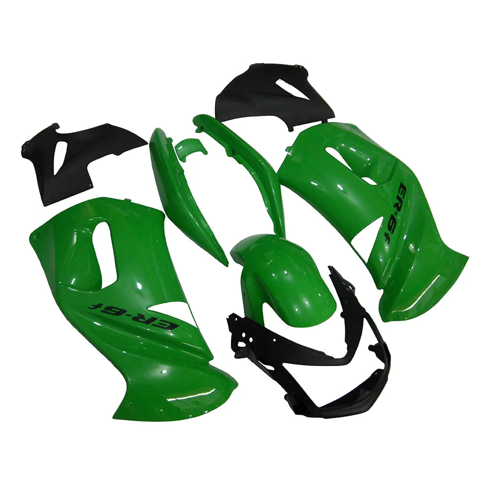 Kawasaki Ninja 650R / ER-6F 2006-2008 Green and Black fairing kit left side view