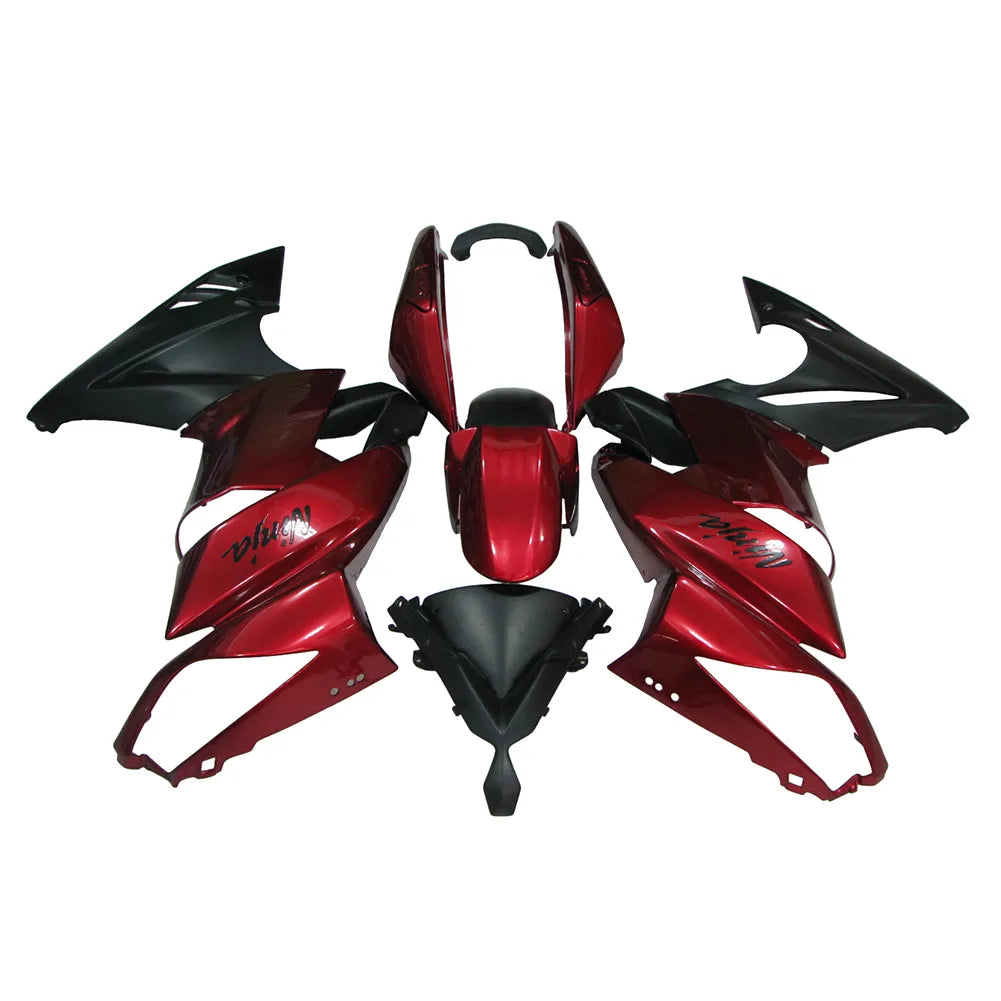 Kawasaki Ninja 650R / ER-6F 2009-2011 Pearl Red and Black full fairing kit set view