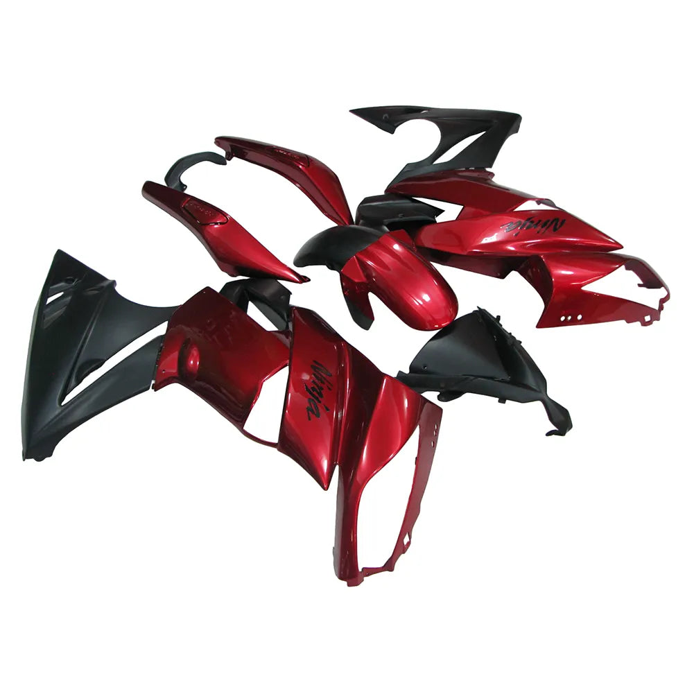 Kawasaki Ninja 650R / ER-6F 2009-2011 Pearl Red and Black tail section fairing detail view 1