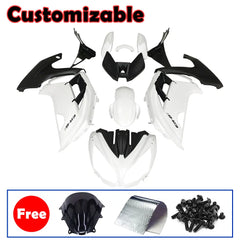 Kawasaki Ninja 650R / ER-6F 2012-2016 Plain White, Black, and White Fairing Kit