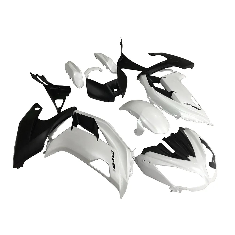 Kawasaki Ninja 650R / ER-6F 2012-2016 Plain White, Black, and White fairing kit detail detail view 4