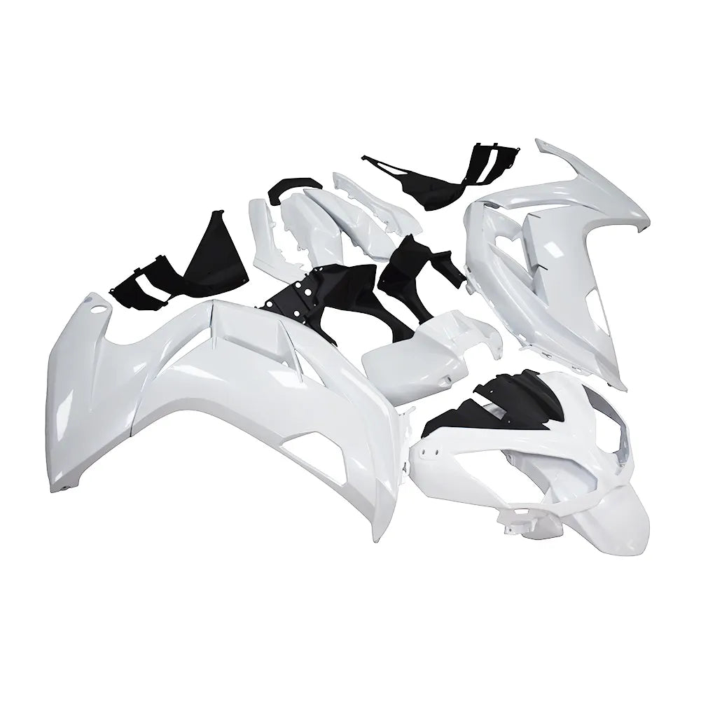 Kawasaki Ninja 650R / ER-6F 2012-2016 Plain White, Black, and White fairing kit detail detail view 2