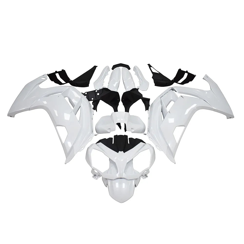 Kawasaki Ninja 650R / ER-6F 2012-2016 Plain White, Black, and White fairing kit detail detail view 1