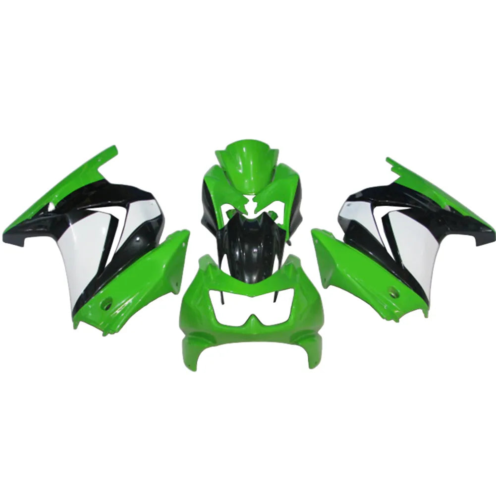 Kawasaki EX250 / Ninja 250 2008-2012 Green, Black, and White full fairing kit set view