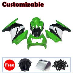 Kawasaki EX250 / Ninja 250 2008-2012 Green, Black, and White Fairing Kit