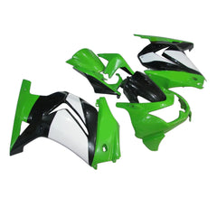 Kawasaki EX250 / Ninja 250 2008-2012 Green, Black, and White fairing kit front view