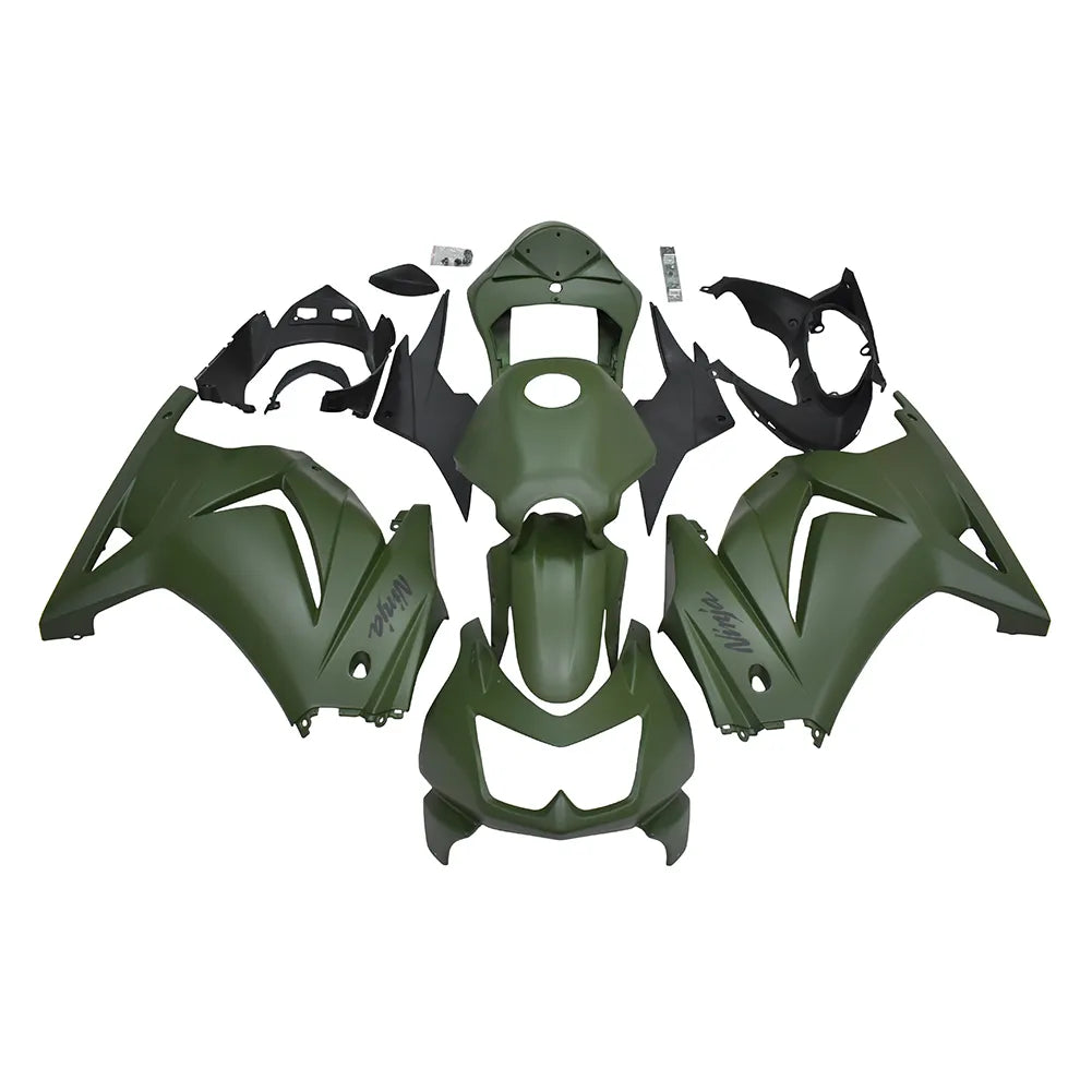 Kawasaki EX250 / Ninja 250 2008-2012 Military Green full fairing kit set view