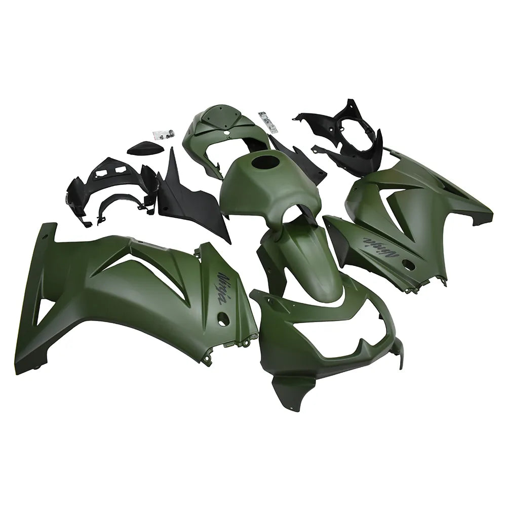 Kawasaki EX250 / Ninja 250 2008-2012 Military Green fairing kit left side view