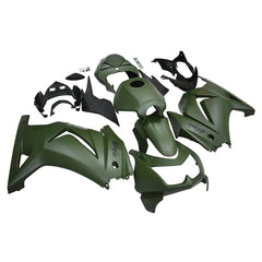 Kawasaki EX250 / Ninja 250 2008-2012 Military Green fairing kit left side view