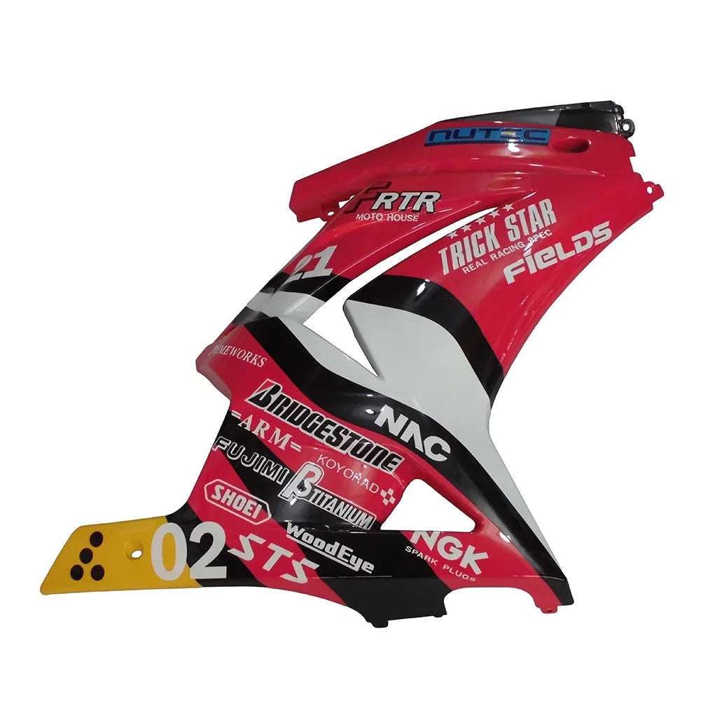 Kawasaki EX250 / Ninja 250 2008-2012 Red and White Style tail section fairing rear view