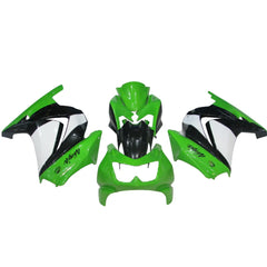 Kawasaki EX250 / Ninja 250 2008-2012 Green, Black, and White full fairing kit set view