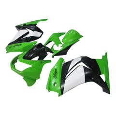Kawasaki EX250 / Ninja 250 2008-2012 Green, Black, and White fairing kit front view