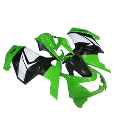 Kawasaki EX250 / Ninja 250 2008-2012 Green, Black, and White tail section fairing detail view 1