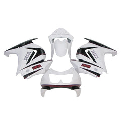 Kawasaki EX250 / Ninja 250 2008-2012 White, Black, and Red full fairing kit set view
