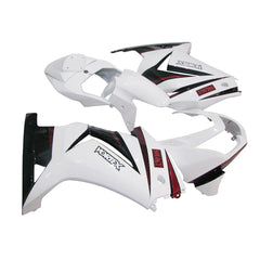 Kawasaki EX250 / Ninja 250 2008-2012 White, Black, and Red fairing kit left side view