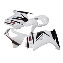 Kawasaki EX250 / Ninja 250 2008-2012 White, Black, and Red fairing kit front view