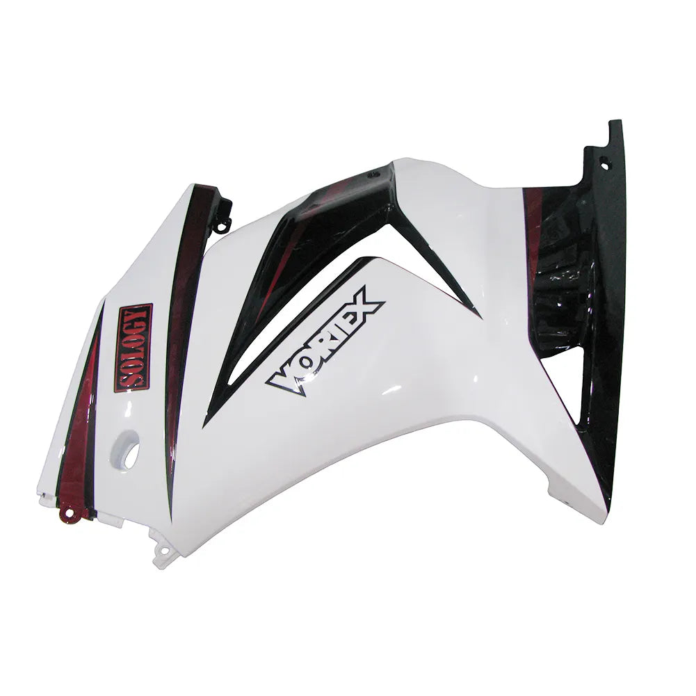 Kawasaki EX250 / Ninja 250 2008-2012 White, Black, and Red tail section fairing side view