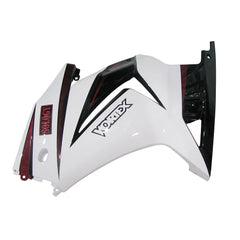 Kawasaki EX250 / Ninja 250 2008-2012 White, Black, and Red tail section fairing side view