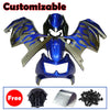 Kawasaki EX250 / Ninja 250 2008-2012 Blue, Silver, and Flame Fairing Kit