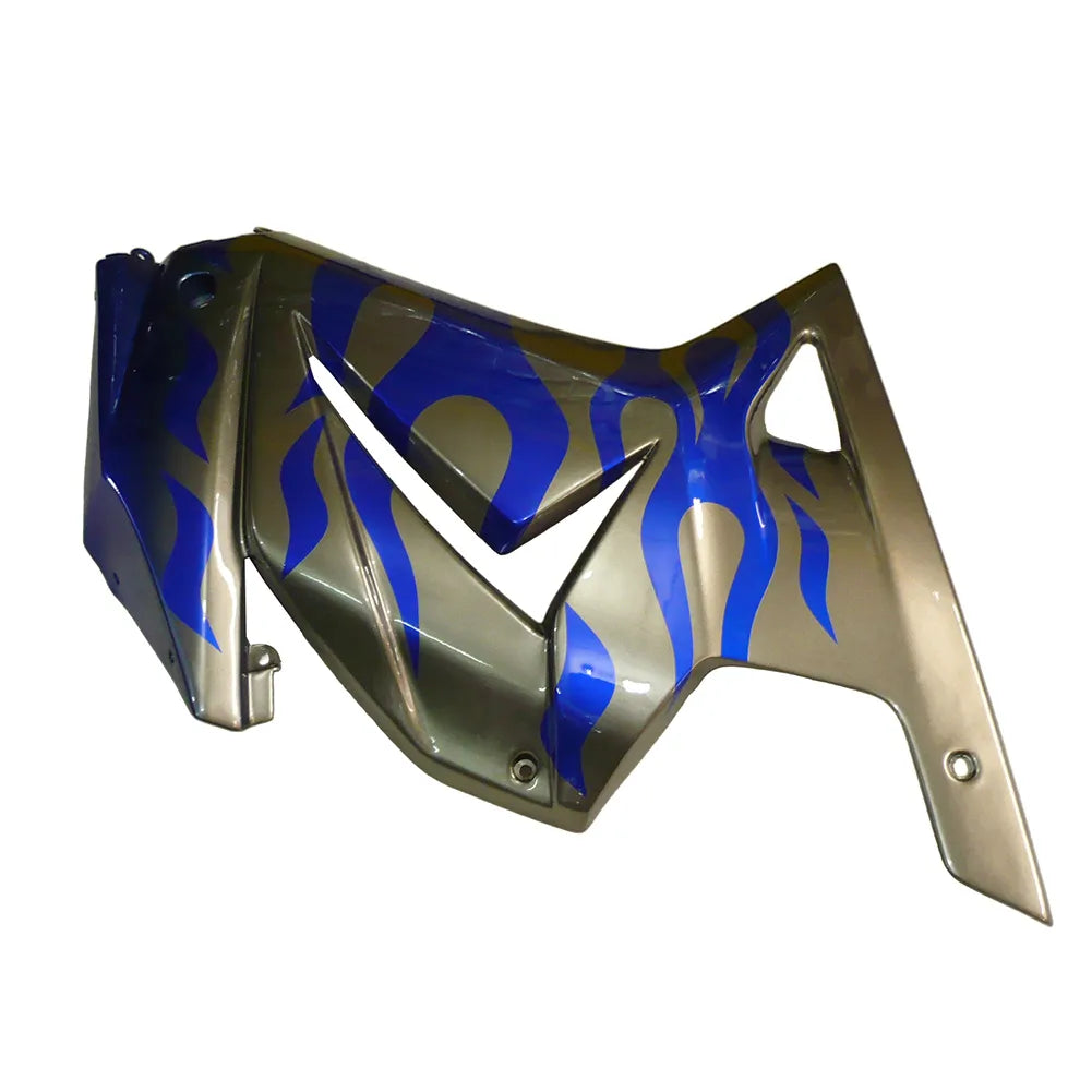 Kawasaki EX250 / Ninja 250 2008-2012 Blue, Silver, and Flame tail section fairing side view