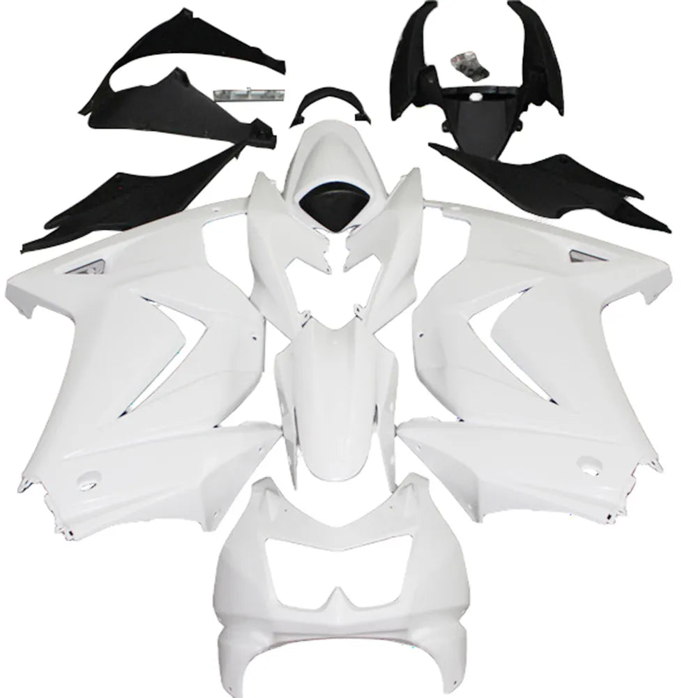 Kawasaki EX250 / Ninja 250 2008-2012 Plain White full fairing kit set view
