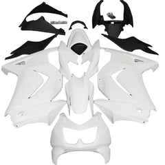 Kawasaki EX250 / Ninja 250 2008-2012 Plain White full fairing kit set view