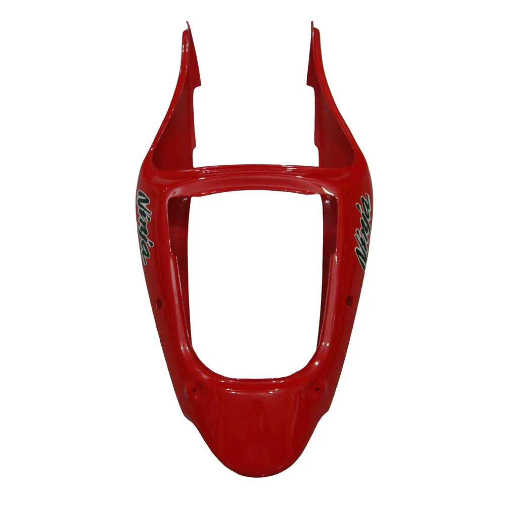 Kawasaki ZX-6R / 636 2000-2002 Red and Black tail section fairing detail view 2