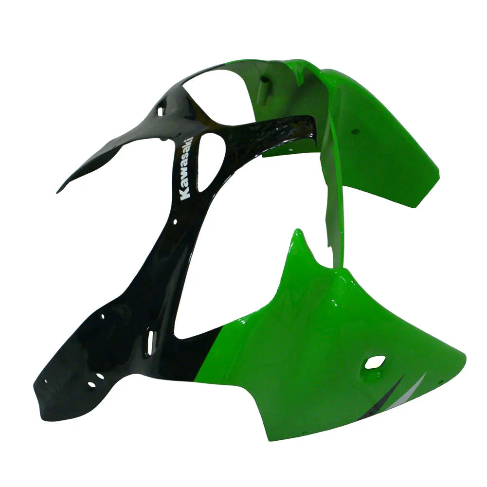 Kawasaki ZX-6R / 636 2000-2002 Green and Black with Logos tail section fairing detail view 7