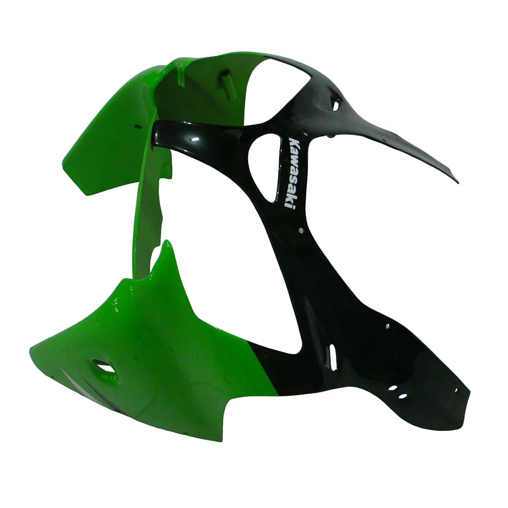 Kawasaki ZX-6R / 636 2000-2002 Green and Black with Logos tail section fairing detail view 6