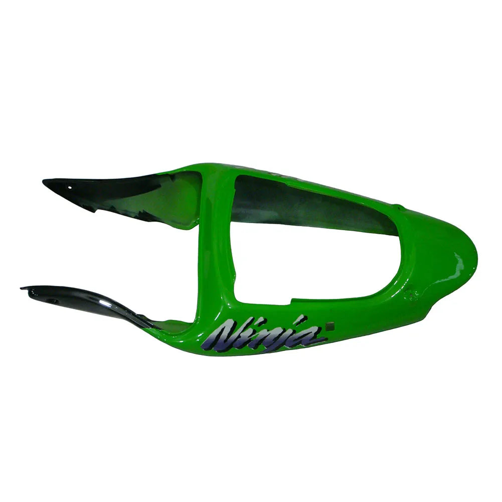 Kawasaki ZX-6R / 636 2000-2002 Green and Black with Logos tail section fairing detail view 13