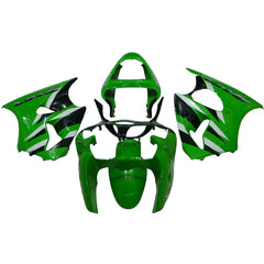 Kawasaki ZX-6R / 636 2000-2002 Green and Black with Logos fairing kit detail detail view 1