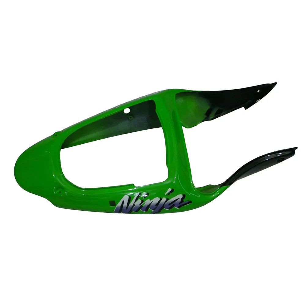 Kawasaki ZX-6R / 636 2000-2002 Green and Black with Logos tail section fairing detail view 14