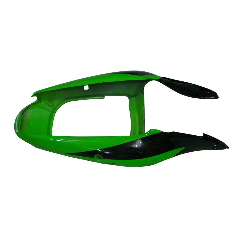 Kawasaki ZX-6R / 636 2000-2002 Green and Black with Logos tail section fairing detail view 15