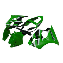 Kawasaki ZX-6R / 636 2000-2002 Green and Black with Logos fairing kit detail detail view 2