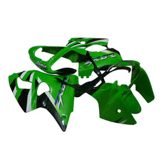Kawasaki ZX-6R / 636 2000-2002 Green and Black with Logos tail section fairing side view
