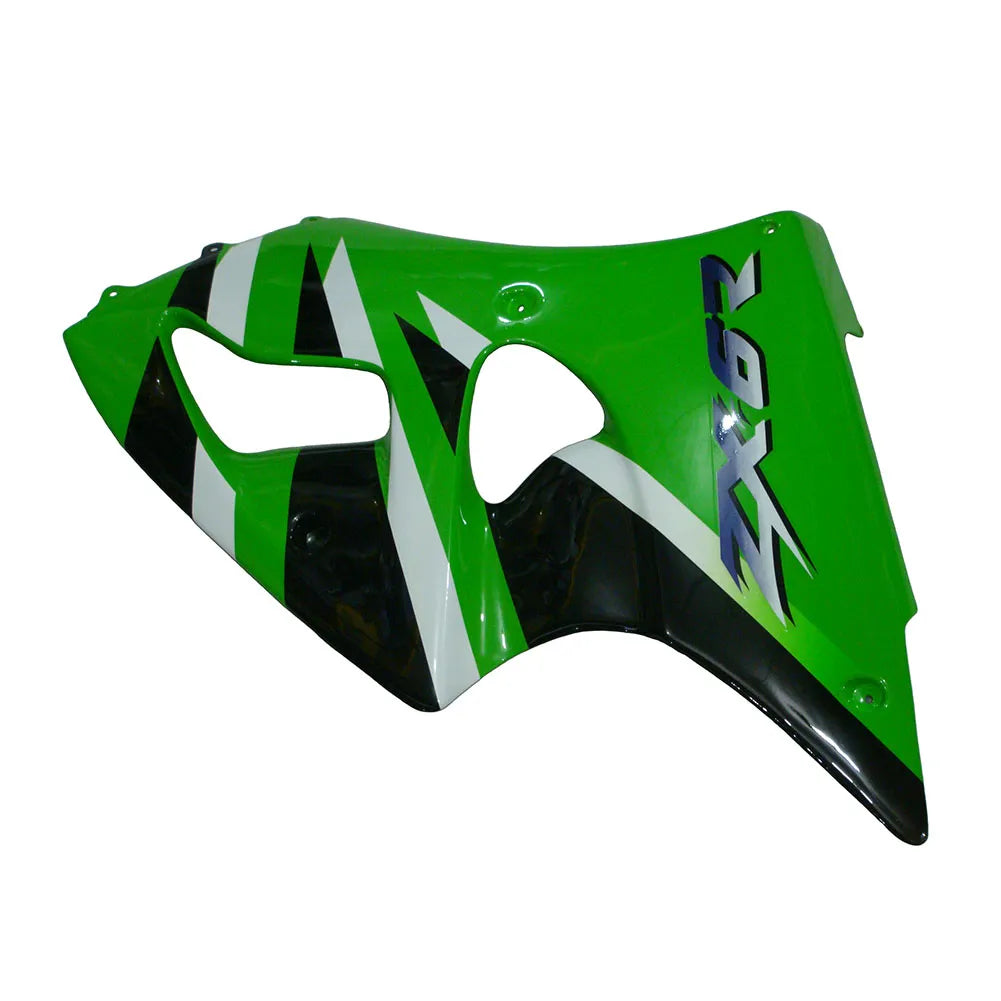 Kawasaki ZX-6R / 636 2000-2002 Green and Black with Logos tail section fairing detail view 3