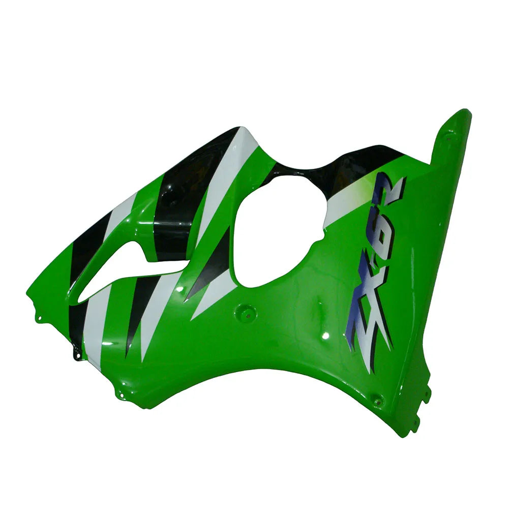 Kawasaki ZX-6R / 636 2000-2002 Green and Black with Logos tail section fairing detail view 1