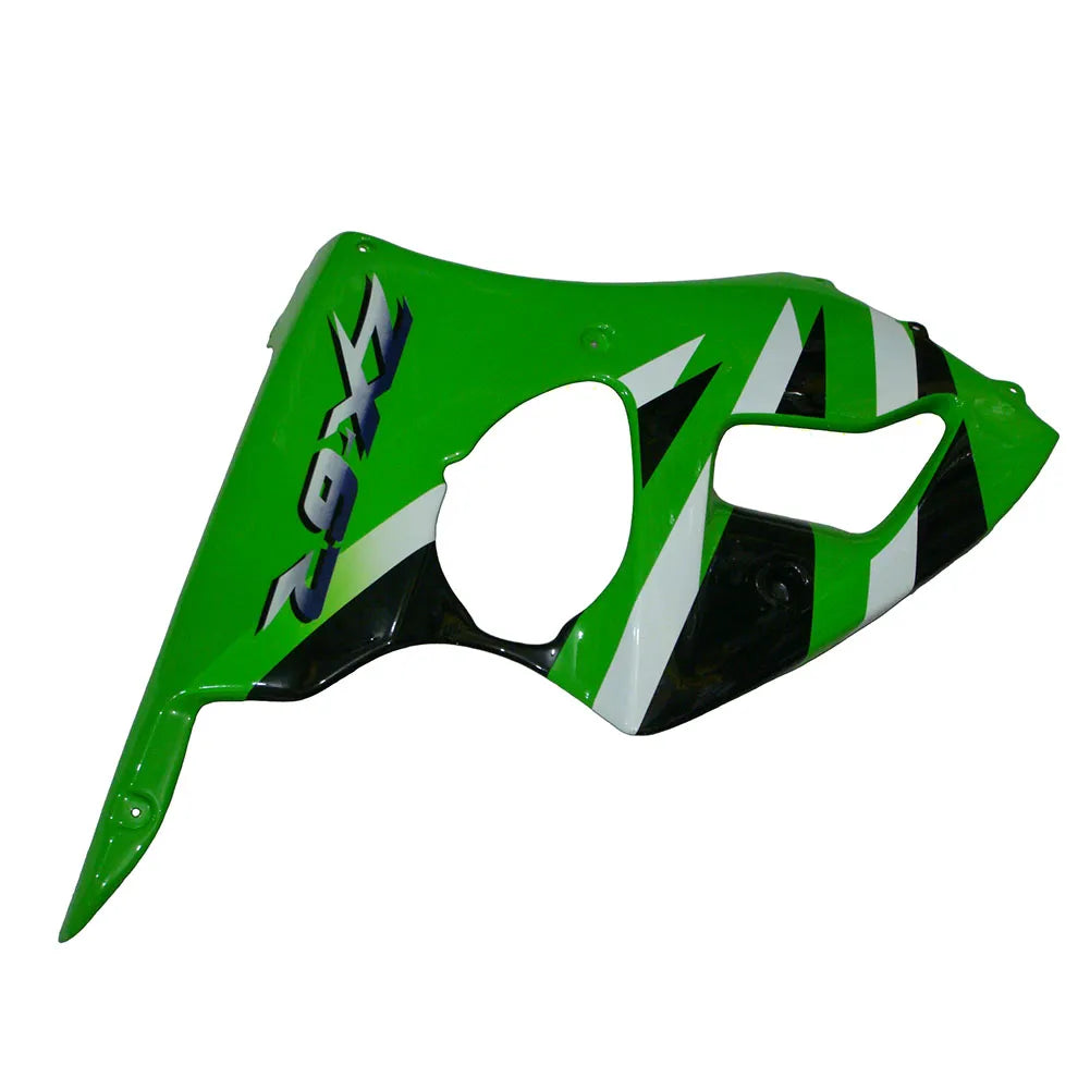 Kawasaki ZX-6R / 636 2000-2002 Green and Black with Logos tail section fairing detail view 4
