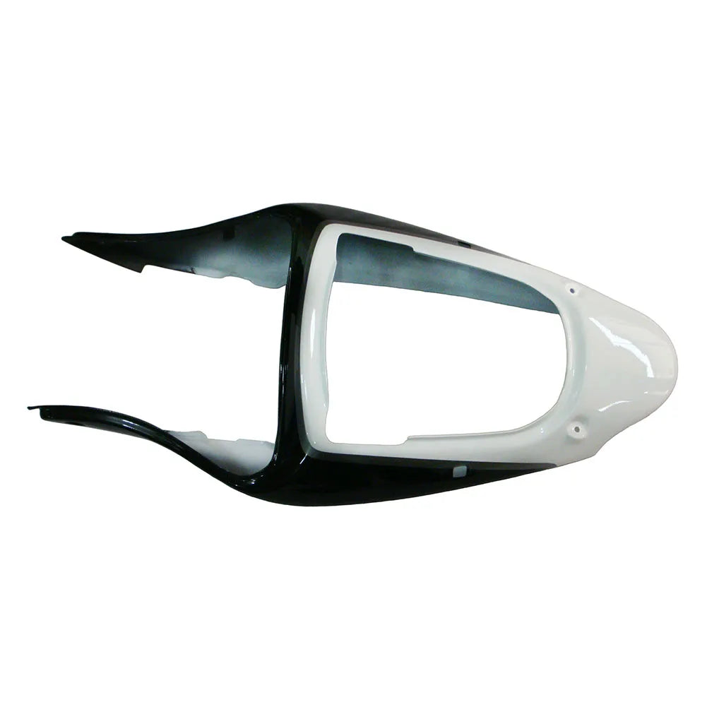 Kawasaki ZX-6R / 636 2000-2002 Black and White tail section fairing detail view 2