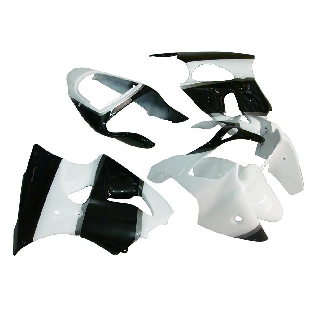 Kawasaki ZX-6R / 636 2000-2002 Black and White fairing kit left side view