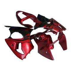 Kawasaki ZX-6R / 636 2000-2002 Pearl Red, Black, and Flame fairing kit front view
