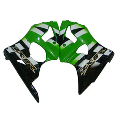 Kawasaki ZX-6R / 636 2000-2002 Green, White, and Black tail section fairing detail view 2
