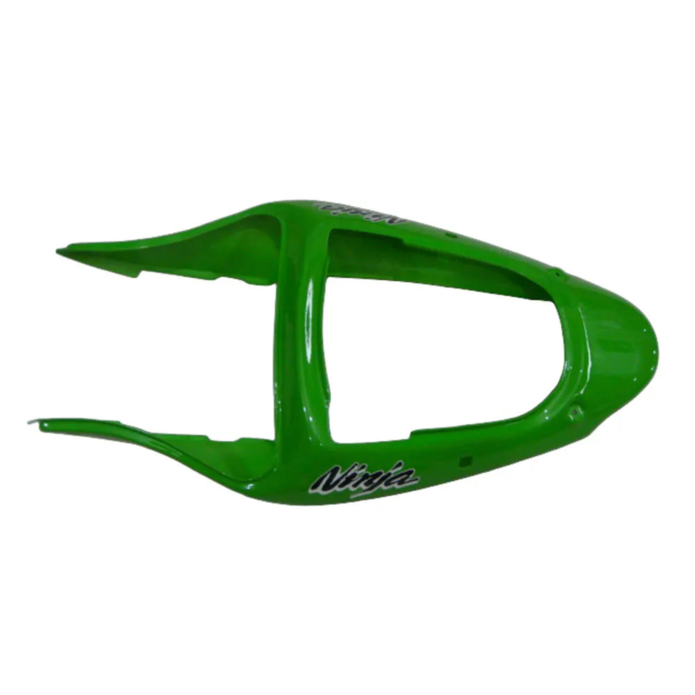 Kawasaki ZX-6R / 636 2000-2002 Green, White, and Black tail section fairing detail view 12