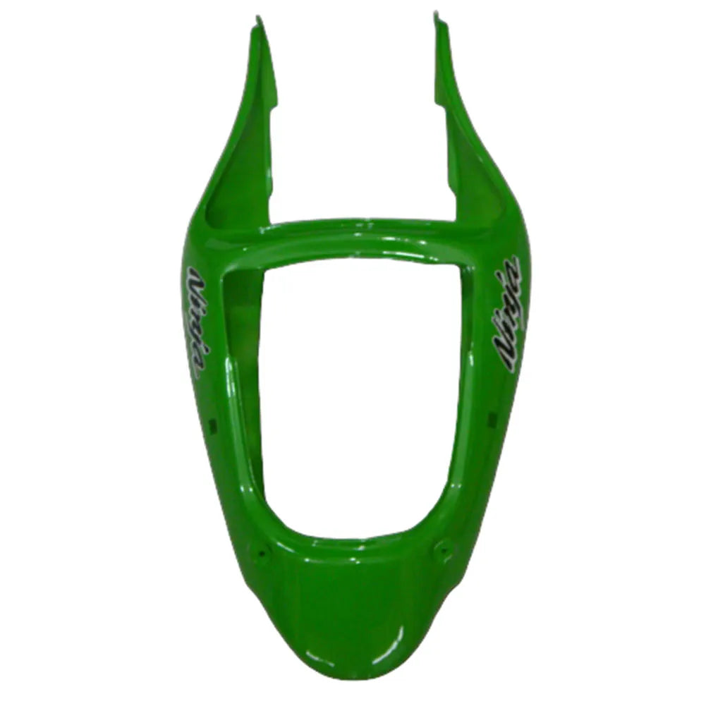 Kawasaki ZX-6R / 636 2000-2002 Green, White, and Black tail section fairing detail view 13