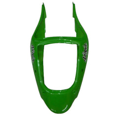Kawasaki ZX-6R / 636 2000-2002 Green, White, and Black tail section fairing detail view 13