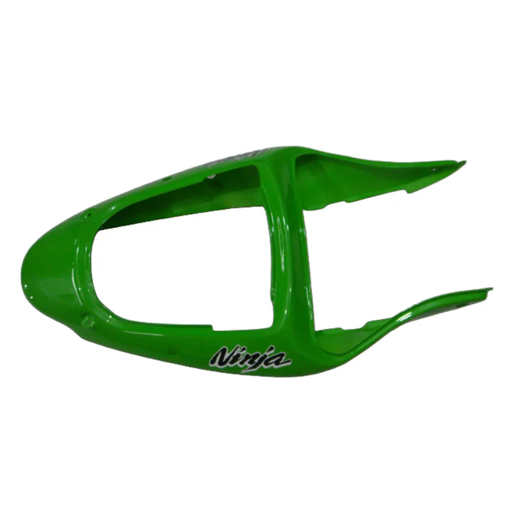 Kawasaki ZX-6R / 636 2000-2002 Green, White, and Black tail section fairing detail view 14