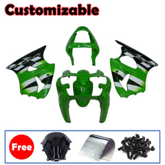 Kawasaki ZX-6R / 636 2000-2002 Green, White, and Black Fairing Kit